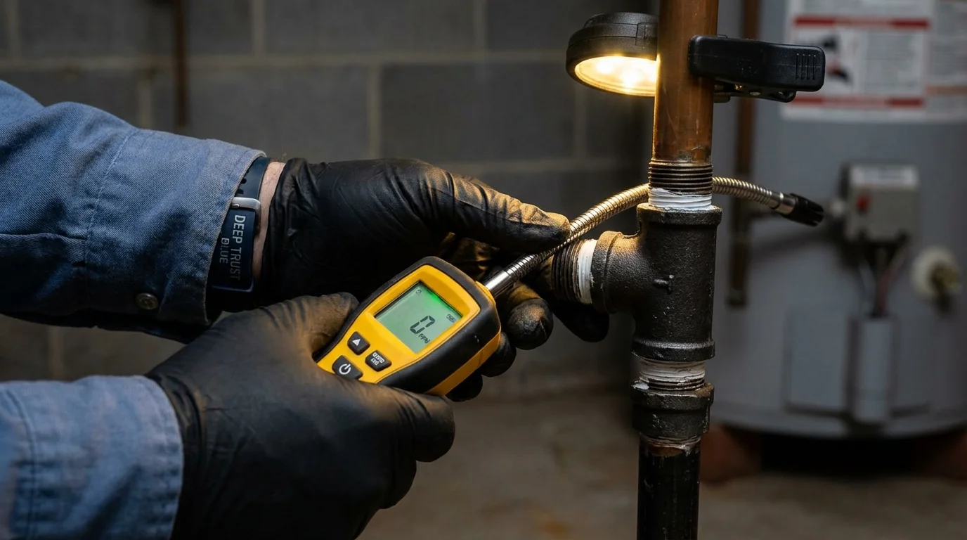 Gas leak detection with electronic sniffer by Johns Plumbing LLC in North Las Vegas